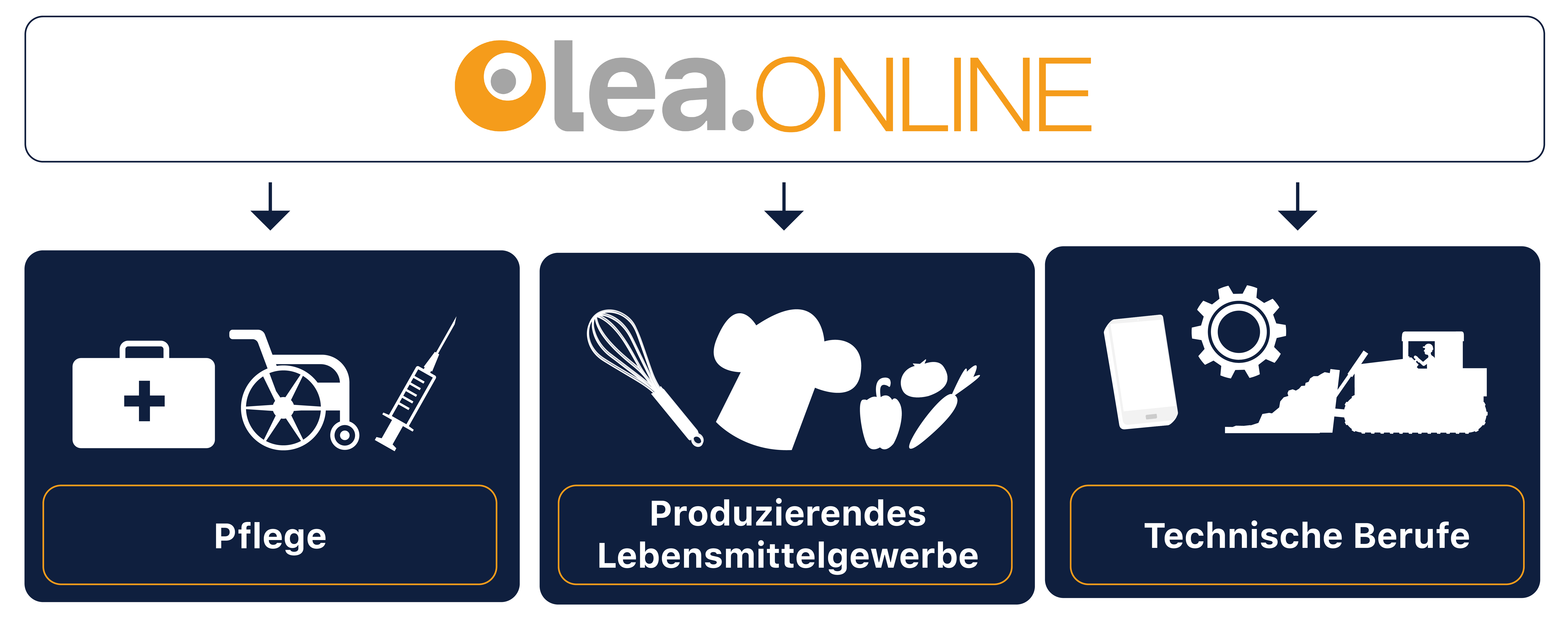 Nach eingehender Recherche haben wir uns entschieden – das sind unsere drei Berufsfelder in lea.online.