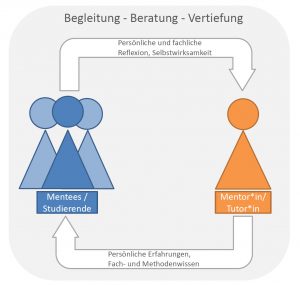 Schaubild 3: „Lehr-Lern-Beziehungen Mentor*in/Tutor*in und Studierende“ 